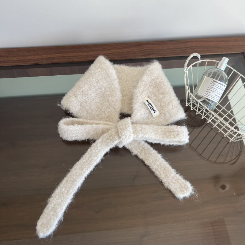 Plyšinis kaklo šalikas su ausų apsauga, unisex, monochromatinis raštas, išlaiko šilumą