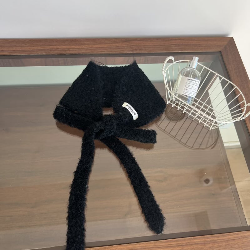 Plyšinis kaklo šalikas su ausų apsauga, unisex, monochromatinis raštas, išlaiko šilumą