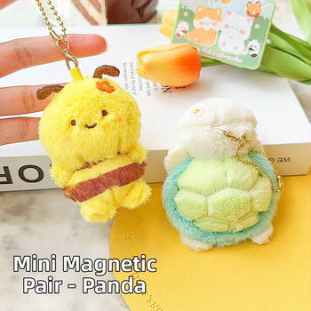 Magnetinis pūkuotas raktų pakabukas, mažas gyvūnėlis, animacinio stiliaus