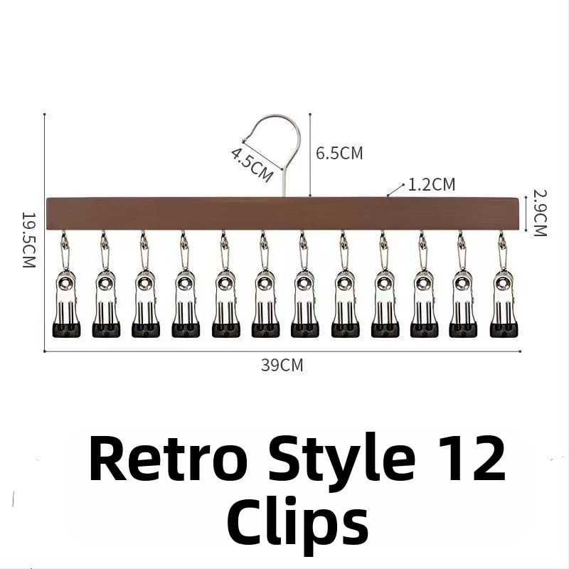 Дървени клипове за съхранение – 10 или 12 щипки, за бельо, чорапи и дрехи, стил модерна простота