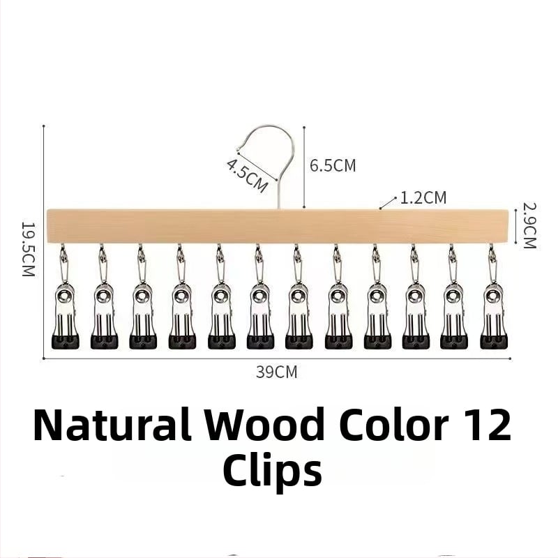 Дървени клипове за съхранение – 10 или 12 щипки, за бельо, чорапи и дрехи, стил модерна простота