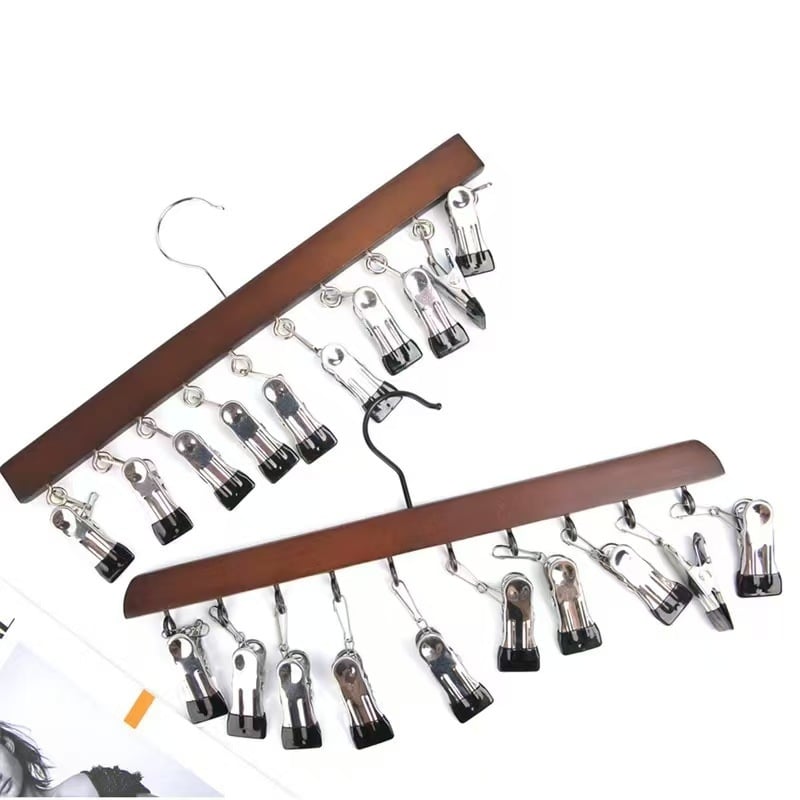 Дървени клипове за съхранение – 10 или 12 щипки, за бельо, чорапи и дрехи, стил модерна простота