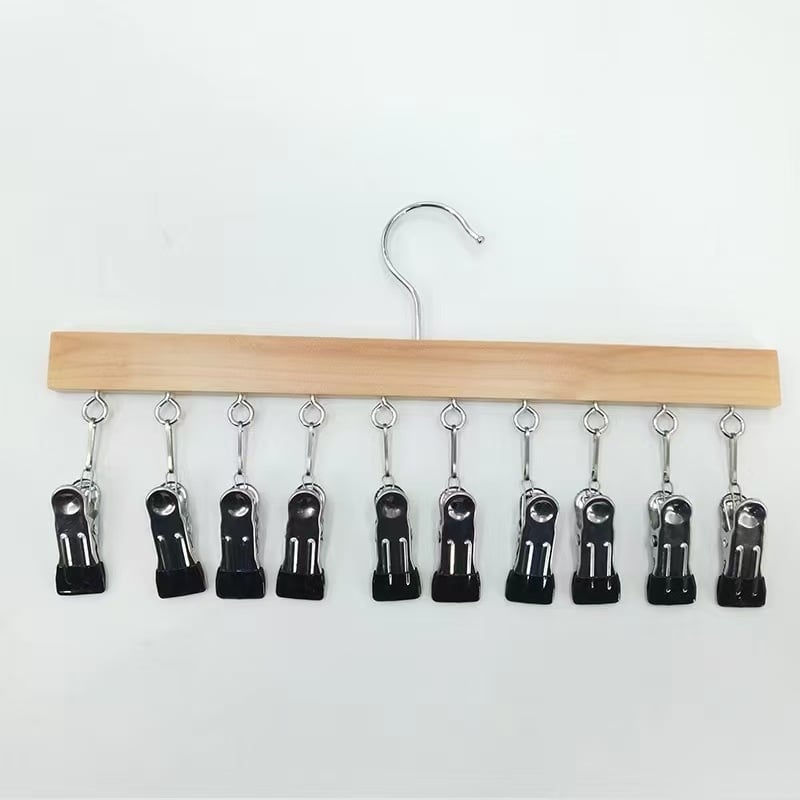 Дървени клипове за съхранение – 10 или 12 щипки, за бельо, чорапи и дрехи, стил модерна простота