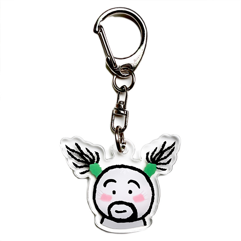 Akrilinis raktų pakabukas su animaciniu motyvu mergina su barzda, mielas ir juokingas dizainas geriausioms draugėms