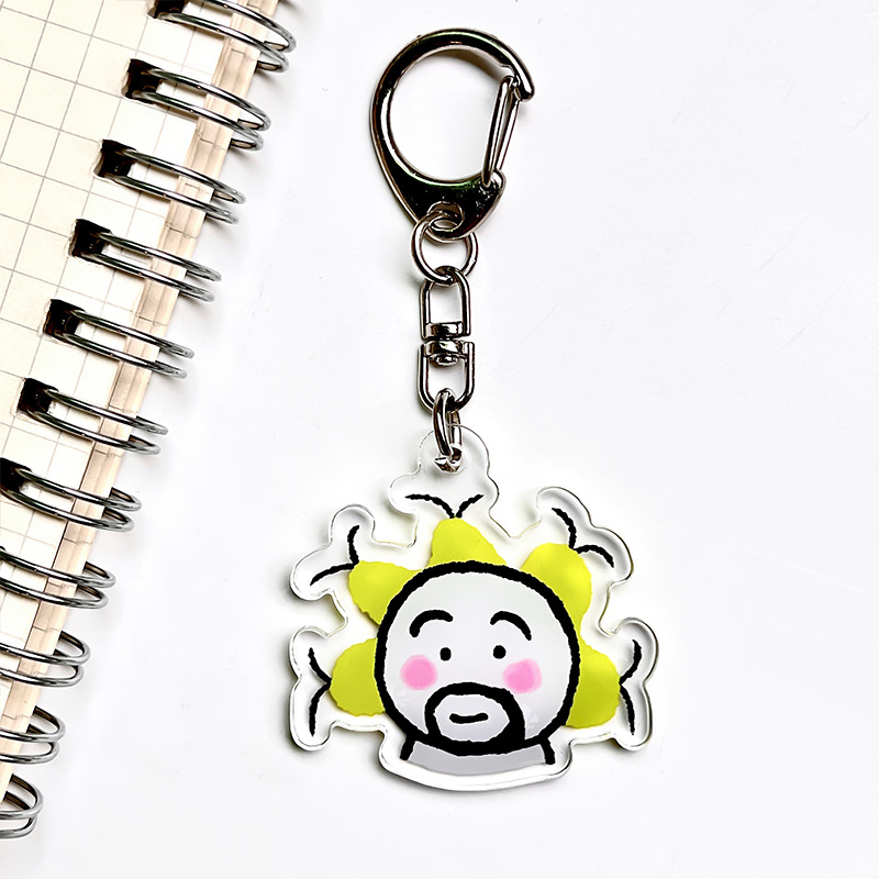 Akrilinis raktų pakabukas su animaciniu motyvu mergina su barzda, mielas ir juokingas dizainas geriausioms draugėms