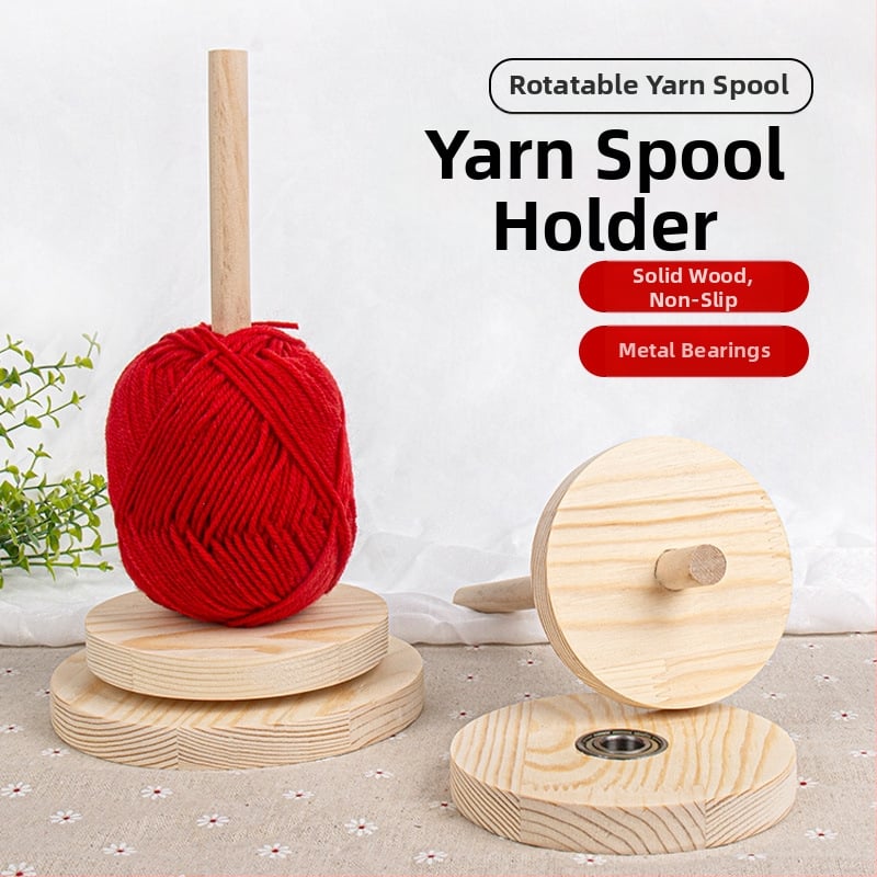 Навивател за вълнена прежда със въртяща се дървена рамка – ръчно изработено, минималистичен стил, без внос