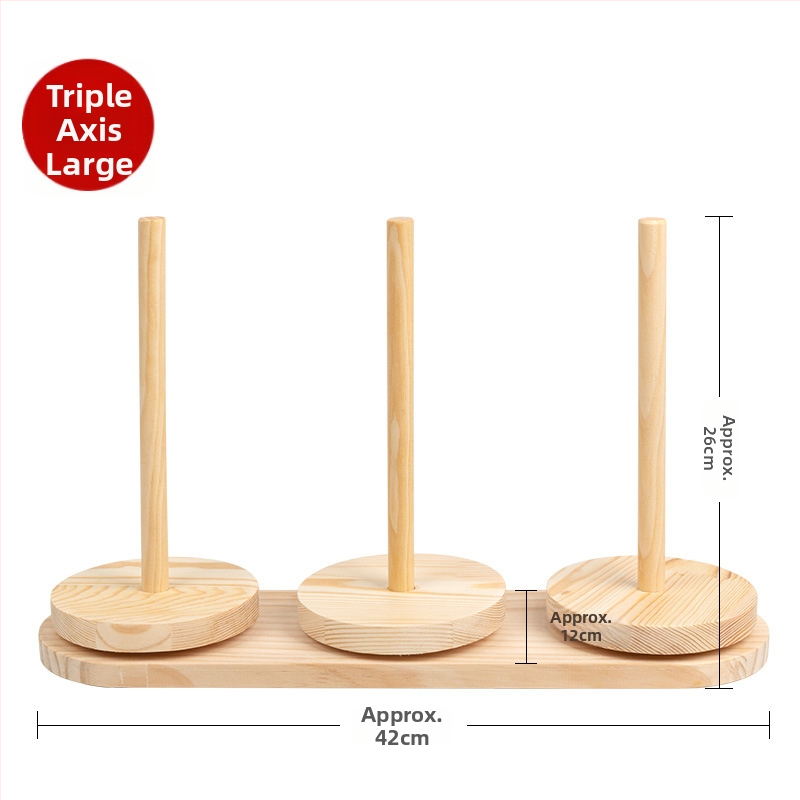 Навивател за вълнена прежда със въртяща се дървена рамка – ръчно изработено, минималистичен стил, без внос