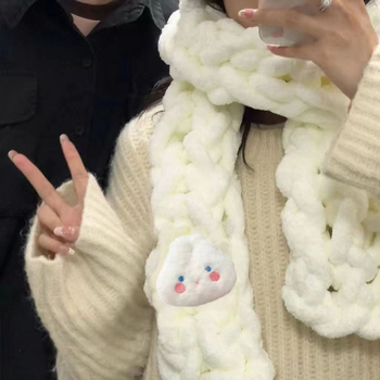 Piršto šalikas (oro srauto verpimas; siūlai pynimas; rankų mezgimas)