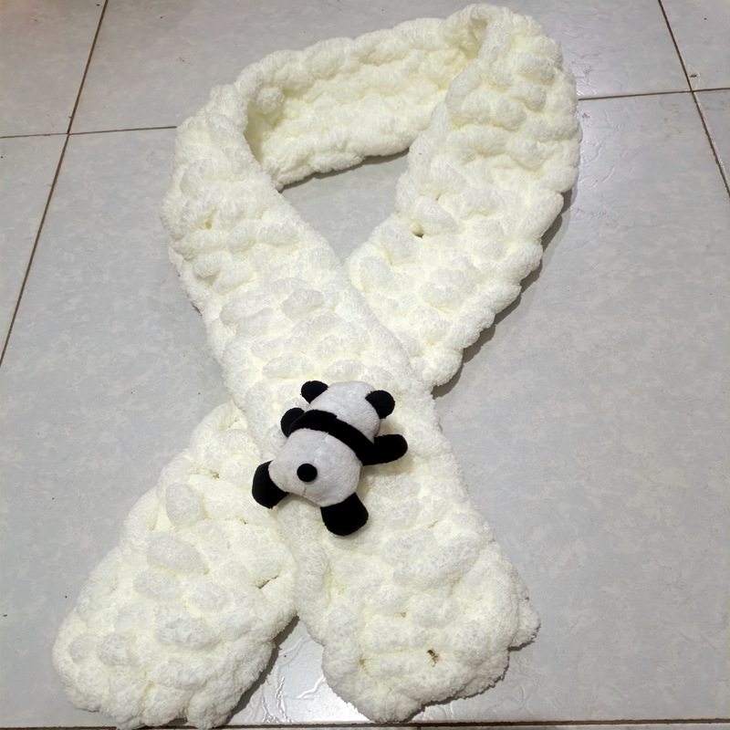 Piršto šalikas (oro srauto verpimas; siūlai pynimas; rankų mezgimas)