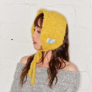 Kootud sall kõrvakaitsega, kahekordne kasutus, monokromaatne kudum, naise mudel, talve, sügise ja kevade jaoks