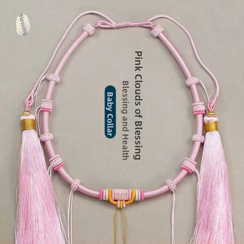 Kūdikių kaklo papuošalas su U formos vieliniu pakabuku, apimtis 41–50 cm, O grandinė, reguliuojamas