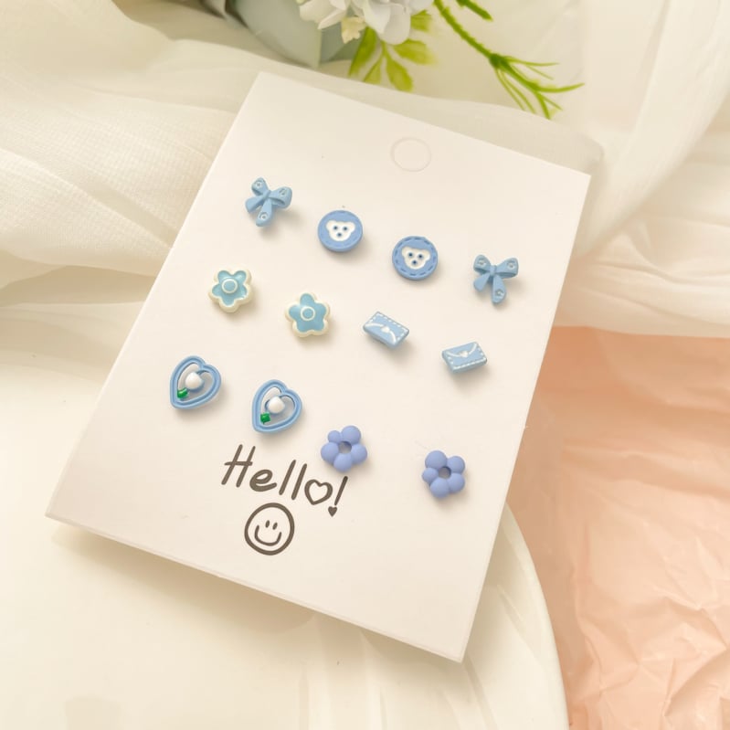 Youmi kõrvarõngad tsinksegust värvikattega, süda-kujundused, lill, pael, Yiwu päritolu