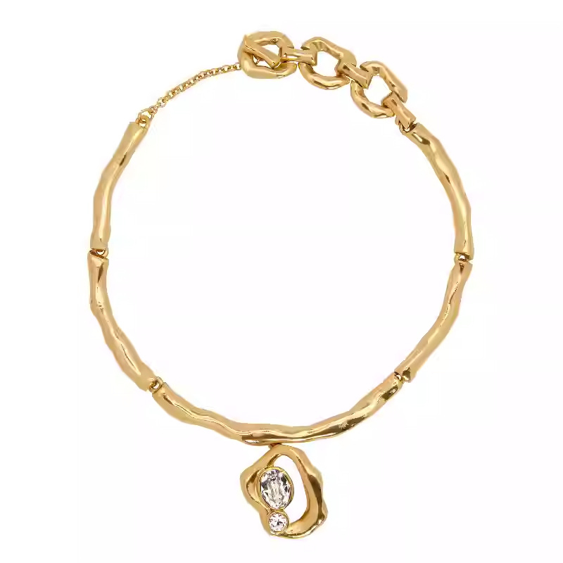 Kaelakee tüüp, kunstkristallripats, tsingi sulam, O-tüüpi ahela, 54 g, Euroopa-Ameerika keskaja stiil