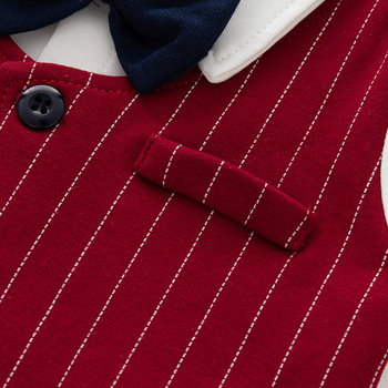 Brumi Romper za dječaka, britanski stil, dugi rukav, 100% pamuk, kopčanje sprijeda