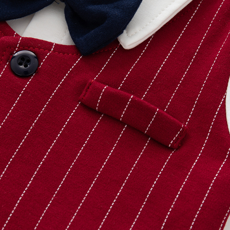 Brumi Romper za dječaka, britanski stil, dugi rukav, 100% pamuk, kopčanje sprijeda