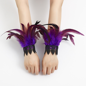 Putnu spalvas rokassprādze, gotiskais stils, universāls, dzīvnieka/zodiāka forma, dekoratīvs aksesuārs rokai