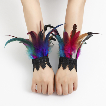 Putnu spalvas rokassprādze, gotiskais stils, universāls, dzīvnieka/zodiāka forma, dekoratīvs aksesuārs rokai