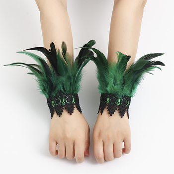 Putnu spalvas rokassprādze, gotiskais stils, universāls, dzīvnieka/zodiāka forma, dekoratīvs aksesuārs rokai