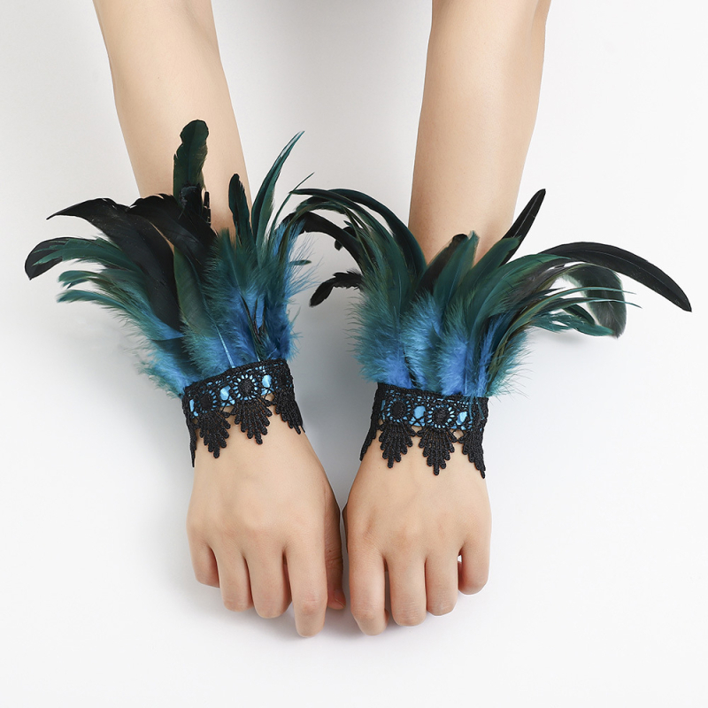 Putnu spalvas rokassprādze, gotiskais stils, universāls, dzīvnieka/zodiāka forma, dekoratīvs aksesuārs rokai