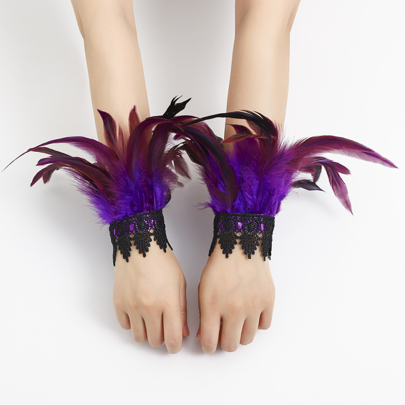 Putnu spalvas rokassprādze, gotiskais stils, universāls, dzīvnieka/zodiāka forma, dekoratīvs aksesuārs rokai