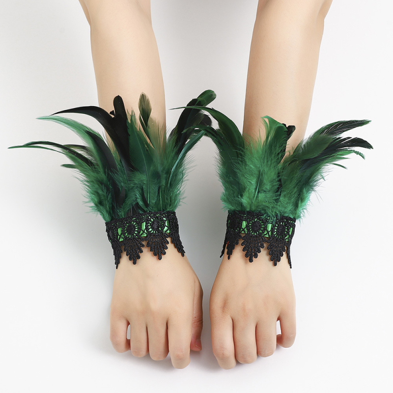 Putnu spalvas rokassprādze, gotiskais stils, universāls, dzīvnieka/zodiāka forma, dekoratīvs aksesuārs rokai