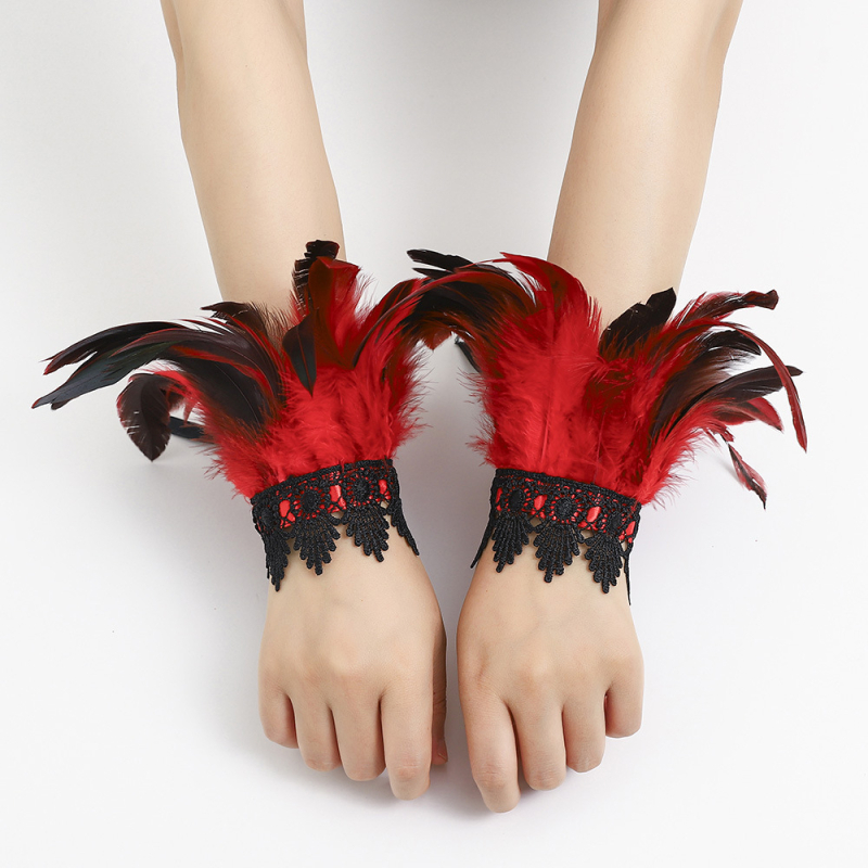 Putnu spalvas rokassprādze, gotiskais stils, universāls, dzīvnieka/zodiāka forma, dekoratīvs aksesuārs rokai