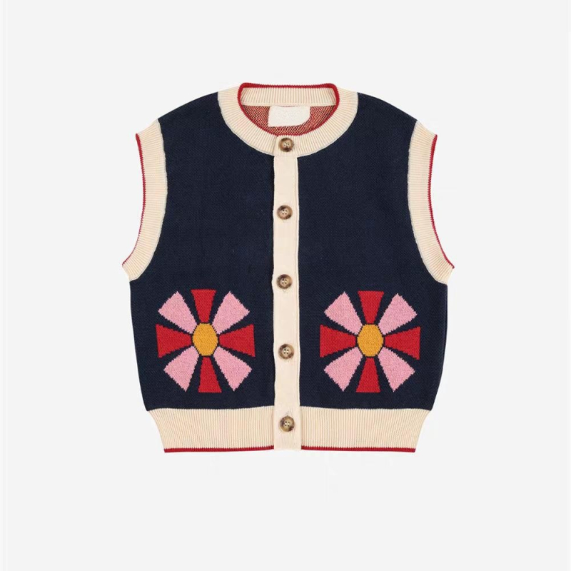 Bērnu kokvilnas adījuma džemperis, apaļš kakls, garie piedurknes, vecums 3–8 gadi, dzīvnieku karikatūras raksts