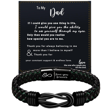 Meeste minimalistlik köidetud kunstnahast käevõru magnetkinnitusega ja graveeritud tekstiga