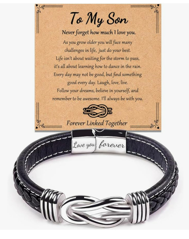 Meeste minimalistlik köidetud kunstnahast käevõru magnetkinnitusega ja graveeritud tekstiga