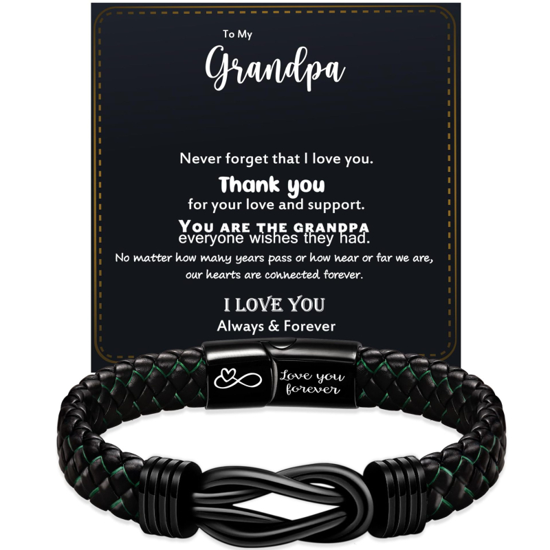 Meeste minimalistlik köidetud kunstnahast käevõru magnetkinnitusega ja graveeritud tekstiga