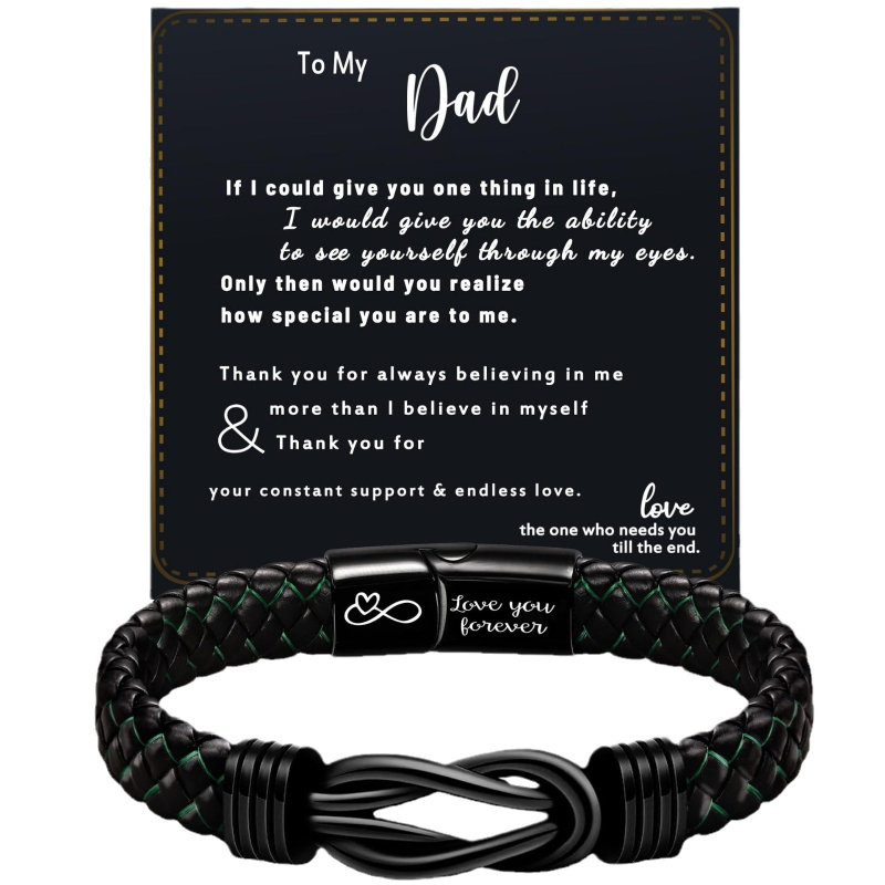 Meeste minimalistlik köidetud kunstnahast käevõru magnetkinnitusega ja graveeritud tekstiga