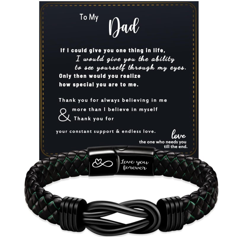 Meeste minimalistlik köidetud kunstnahast käevõru magnetkinnitusega ja graveeritud tekstiga