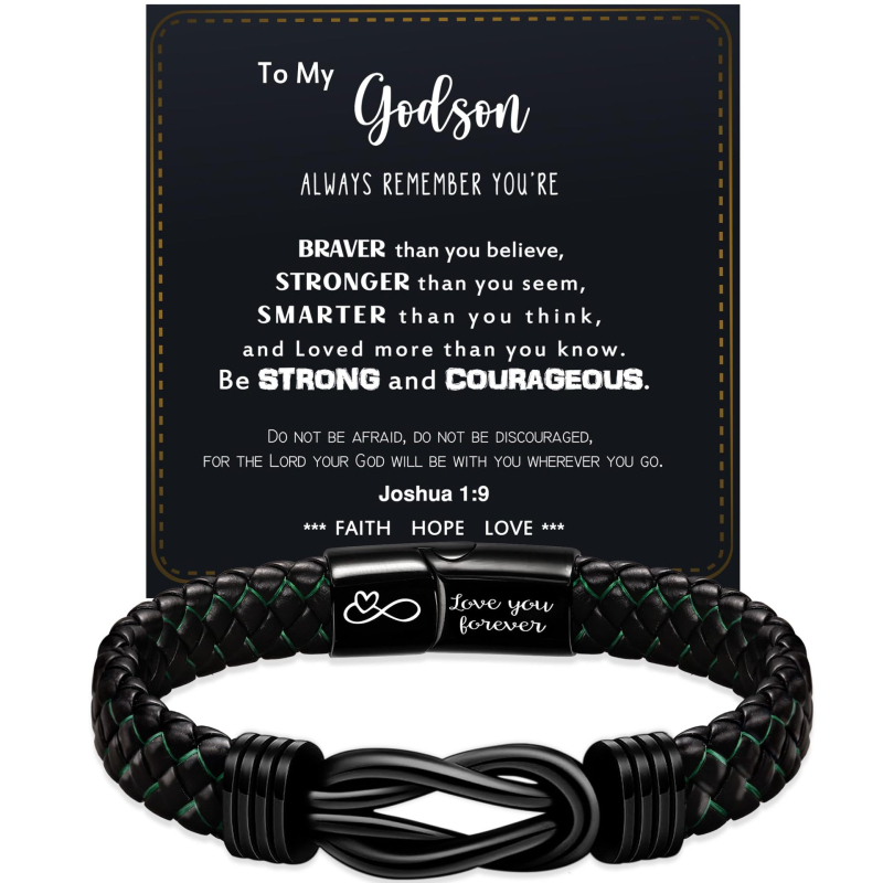 Meeste minimalistlik köidetud kunstnahast käevõru magnetkinnitusega ja graveeritud tekstiga