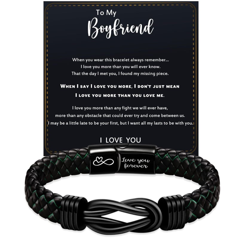 Meeste minimalistlik köidetud kunstnahast käevõru magnetkinnitusega ja graveeritud tekstiga