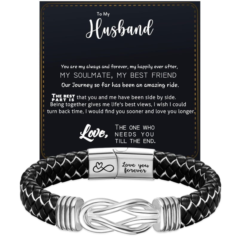 Meeste minimalistlik köidetud kunstnahast käevõru magnetkinnitusega ja graveeritud tekstiga