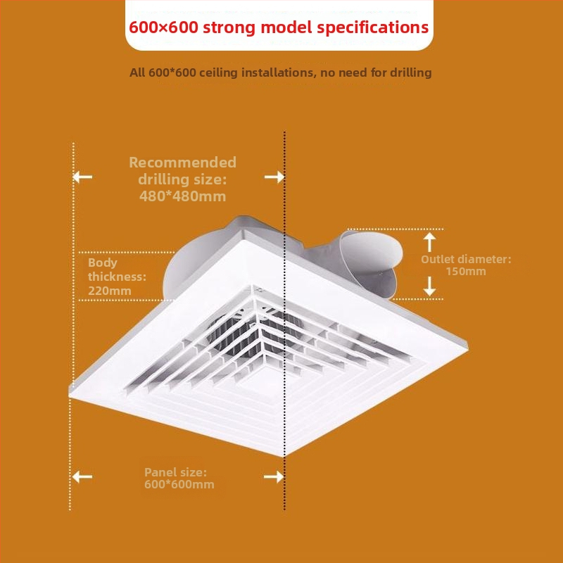 Integruotas lubų vėdinimo ventiliatorius – modelis 600-H2, pirmosios klasės energijos efektyvumas, lubų kanalo tipo ventiliatorius