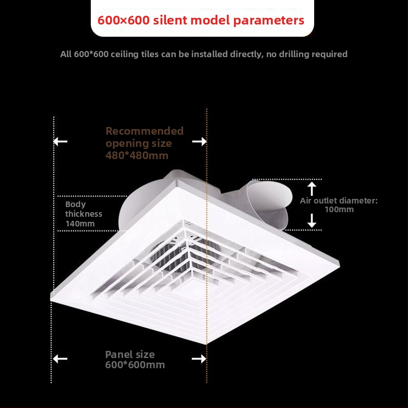 Integruotas lubų vėdinimo ventiliatorius – modelis 600-H2, pirmosios klasės energijos efektyvumas, lubų kanalo tipo ventiliatorius