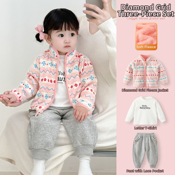 Mergaitei skirta žieminė striukė su stovinčiu kaklu, stora medvilninė medžiaga, medvilninė pamušalas, be gobtuvo