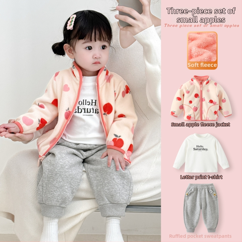 Mergaitei skirta žieminė striukė su stovinčiu kaklu, stora medvilninė medžiaga, medvilninė pamušalas, be gobtuvo