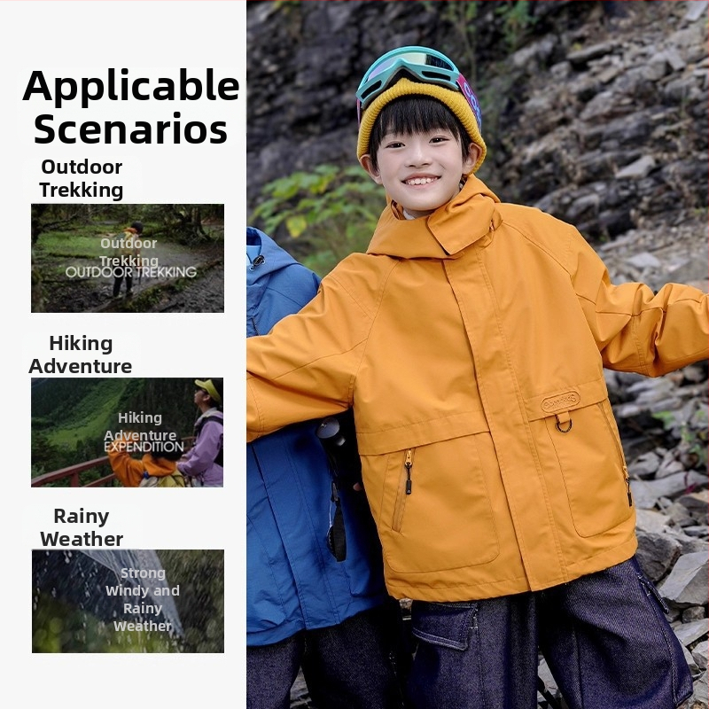 Vaiko striukė-trijų viename: vandeniškumas 8000 mm, kvėpavimo geba 10001–15000 mm, nuimama fliso įdaila, gobtuvas, unisex