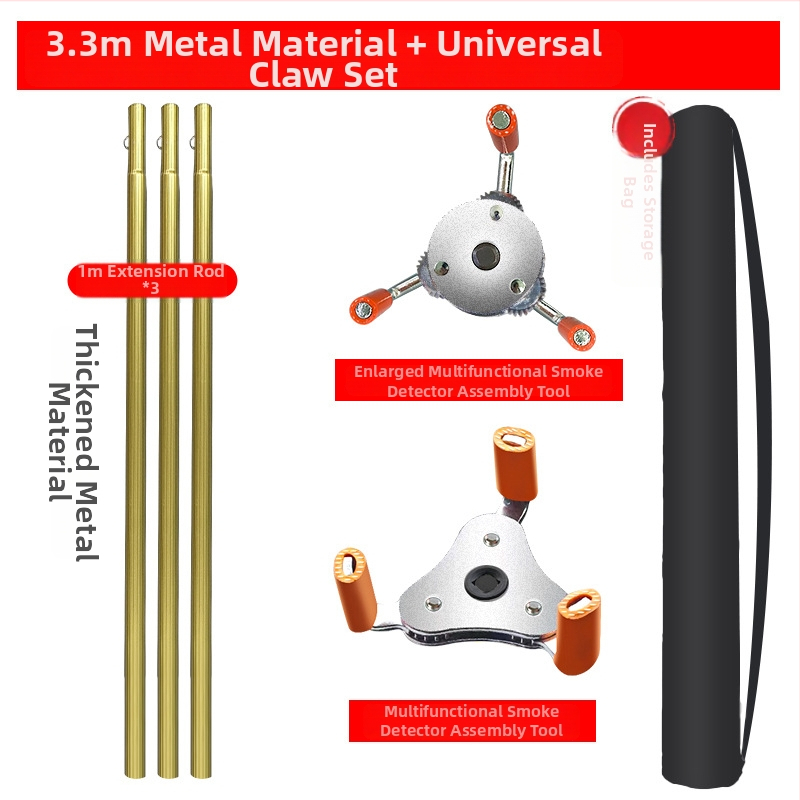 Hudun demontāžas instruments no alumīnija sakausējuma ugunsdzēsības dūmu sensoru un temperatūras sensoru detektoriem; 6 komplekti; saderīgs ar dažādu zīmolu dūmu un temperatūras sensoru; demontāžas rīki