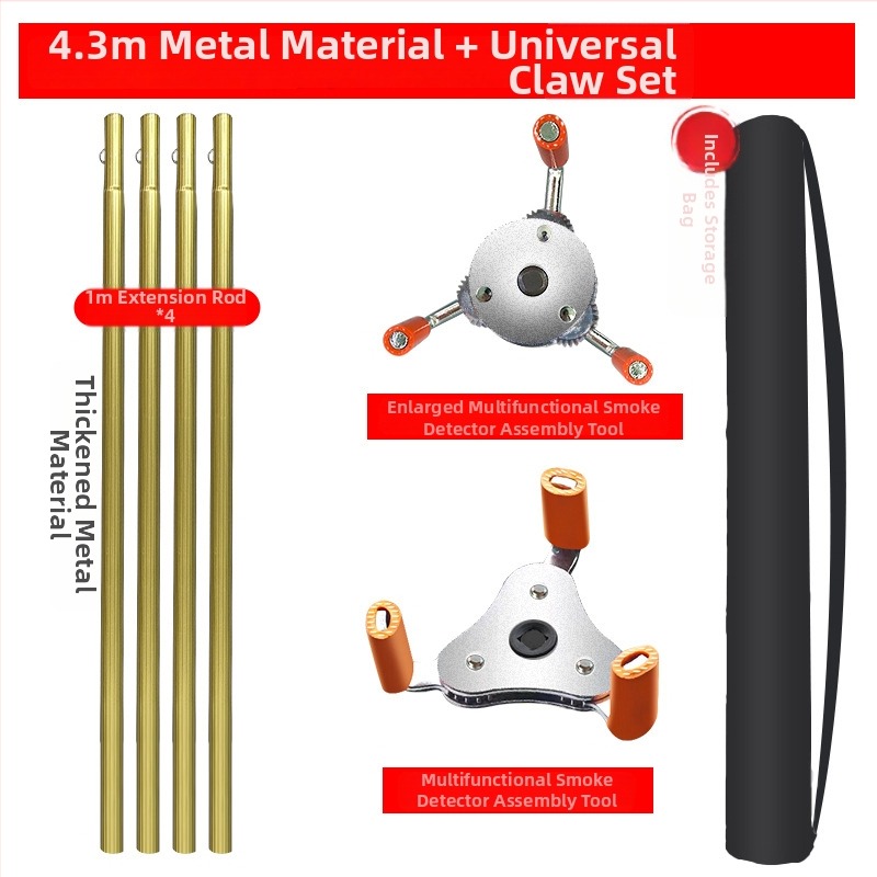 Hudun demontāžas instruments no alumīnija sakausējuma ugunsdzēsības dūmu sensoru un temperatūras sensoru detektoriem; 6 komplekti; saderīgs ar dažādu zīmolu dūmu un temperatūras sensoru; demontāžas rīki