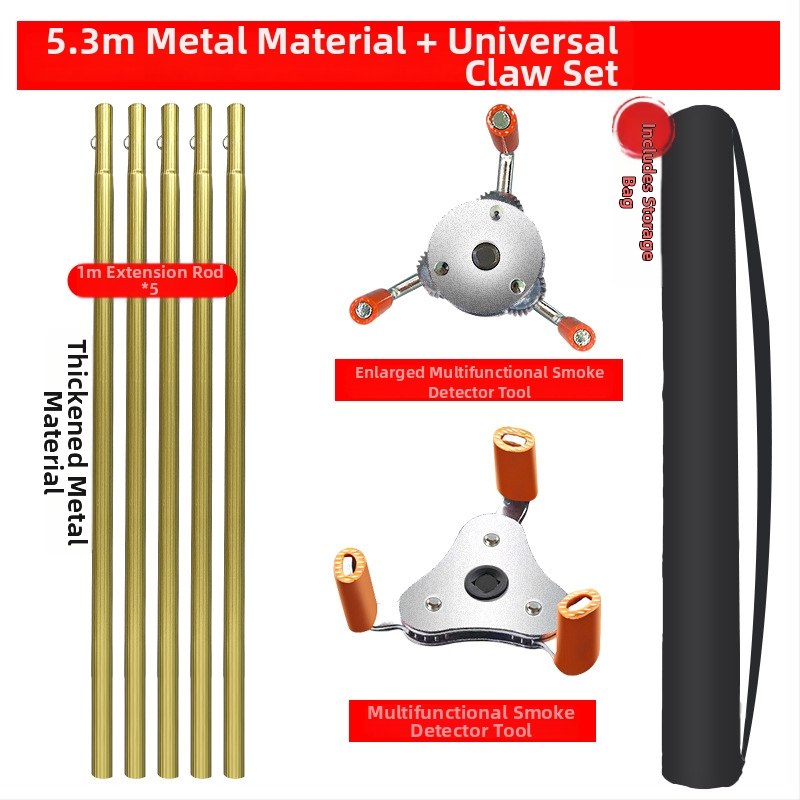 Hudun demontāžas instruments no alumīnija sakausējuma ugunsdzēsības dūmu sensoru un temperatūras sensoru detektoriem; 6 komplekti; saderīgs ar dažādu zīmolu dūmu un temperatūras sensoru; demontāžas rīki