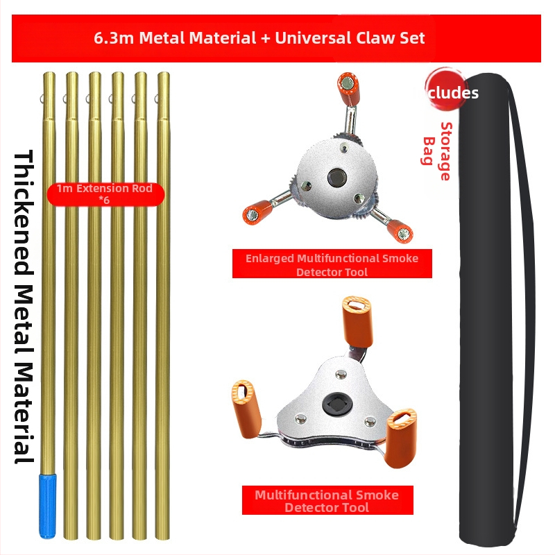 Hudun demontāžas instruments no alumīnija sakausējuma ugunsdzēsības dūmu sensoru un temperatūras sensoru detektoriem; 6 komplekti; saderīgs ar dažādu zīmolu dūmu un temperatūras sensoru; demontāžas rīki