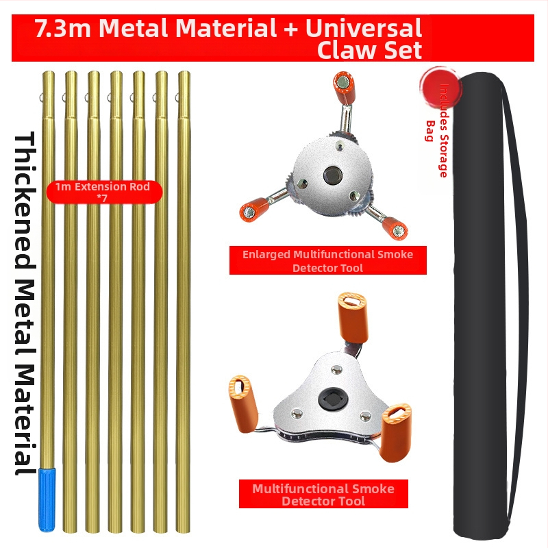 Hudun demontāžas instruments no alumīnija sakausējuma ugunsdzēsības dūmu sensoru un temperatūras sensoru detektoriem; 6 komplekti; saderīgs ar dažādu zīmolu dūmu un temperatūras sensoru; demontāžas rīki