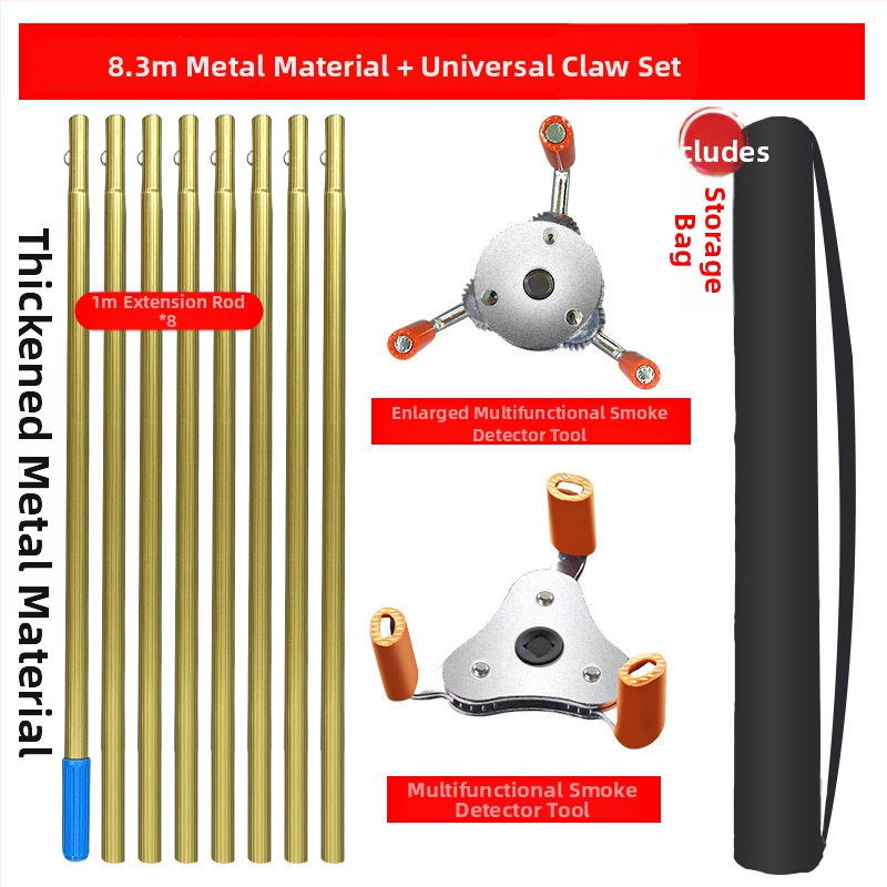 Hudun demontāžas instruments no alumīnija sakausējuma ugunsdzēsības dūmu sensoru un temperatūras sensoru detektoriem; 6 komplekti; saderīgs ar dažādu zīmolu dūmu un temperatūras sensoru; demontāžas rīki