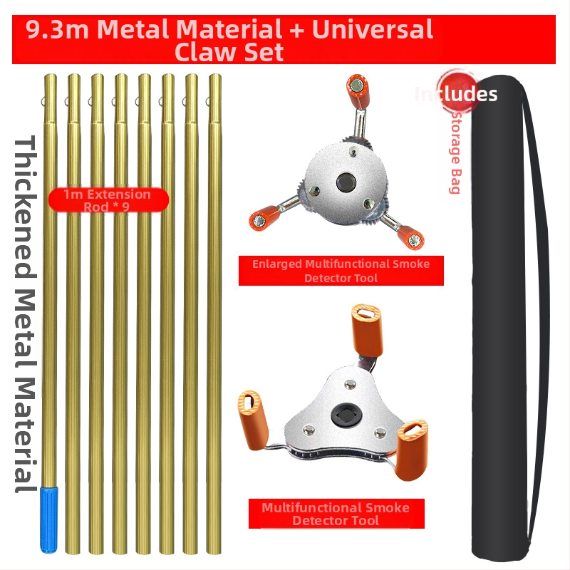 Hudun demontāžas instruments no alumīnija sakausējuma ugunsdzēsības dūmu sensoru un temperatūras sensoru detektoriem; 6 komplekti; saderīgs ar dažādu zīmolu dūmu un temperatūras sensoru; demontāžas rīki