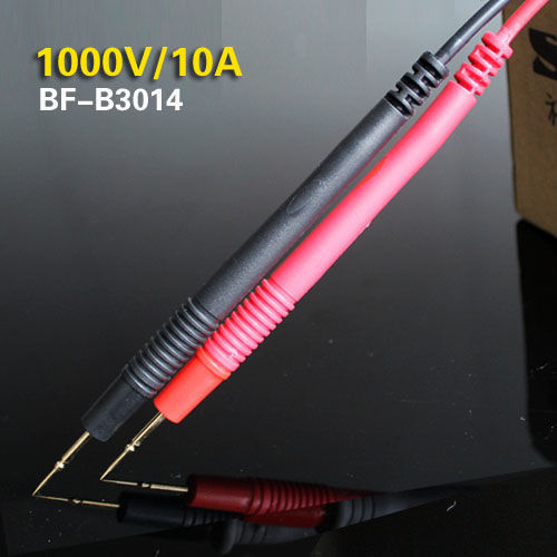 Multimetra testvads ar īpaši asu galu, digitālais displejs, zelta pārklājums, 1000V, 10A, 20A