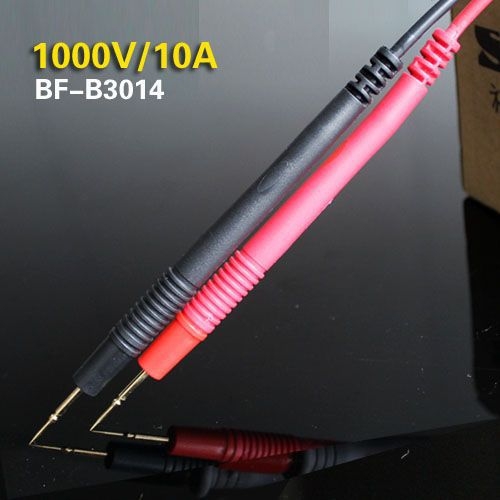 Multimetra testvads ar īpaši asu galu, digitālais displejs, zelta pārklājums, 1000V, 10A, 20A