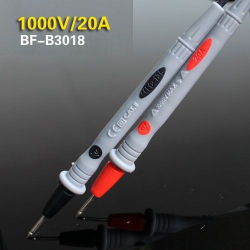 Multimetra testvads ar īpaši asu galu, digitālais displejs, zelta pārklājums, 1000V, 10A, 20A